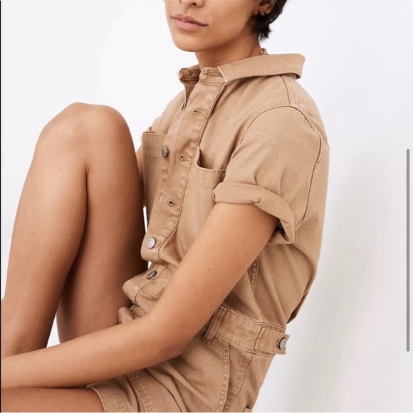 Madewell • Garment-Dyed Coverall Romper - Picture 3 of 9